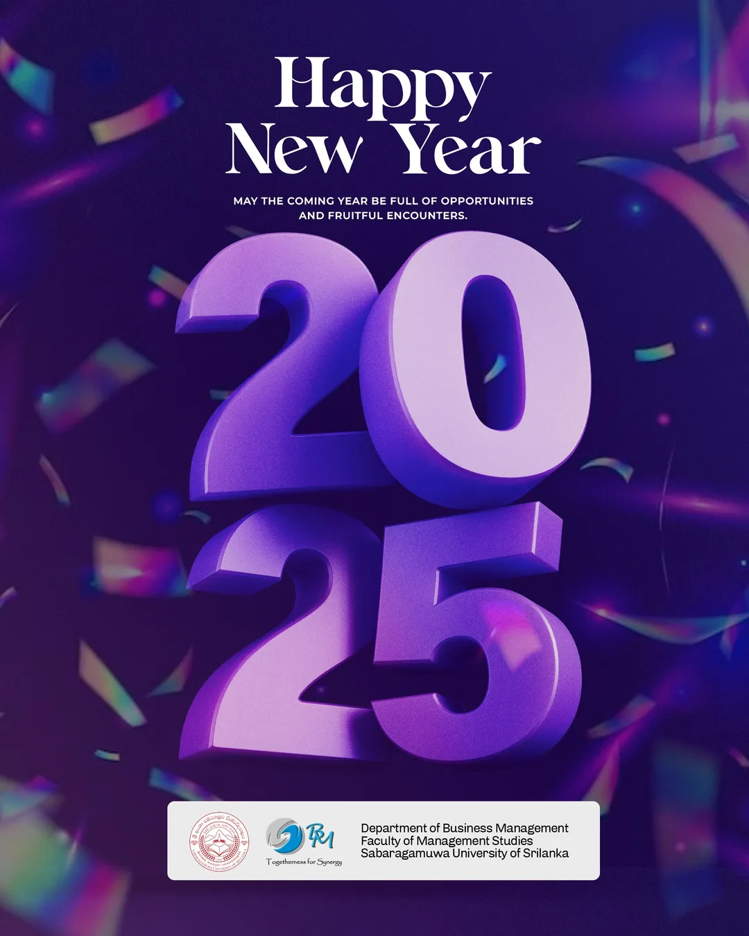 New Year Wish - 202, flyer for Sabra BM - Department of Business Management