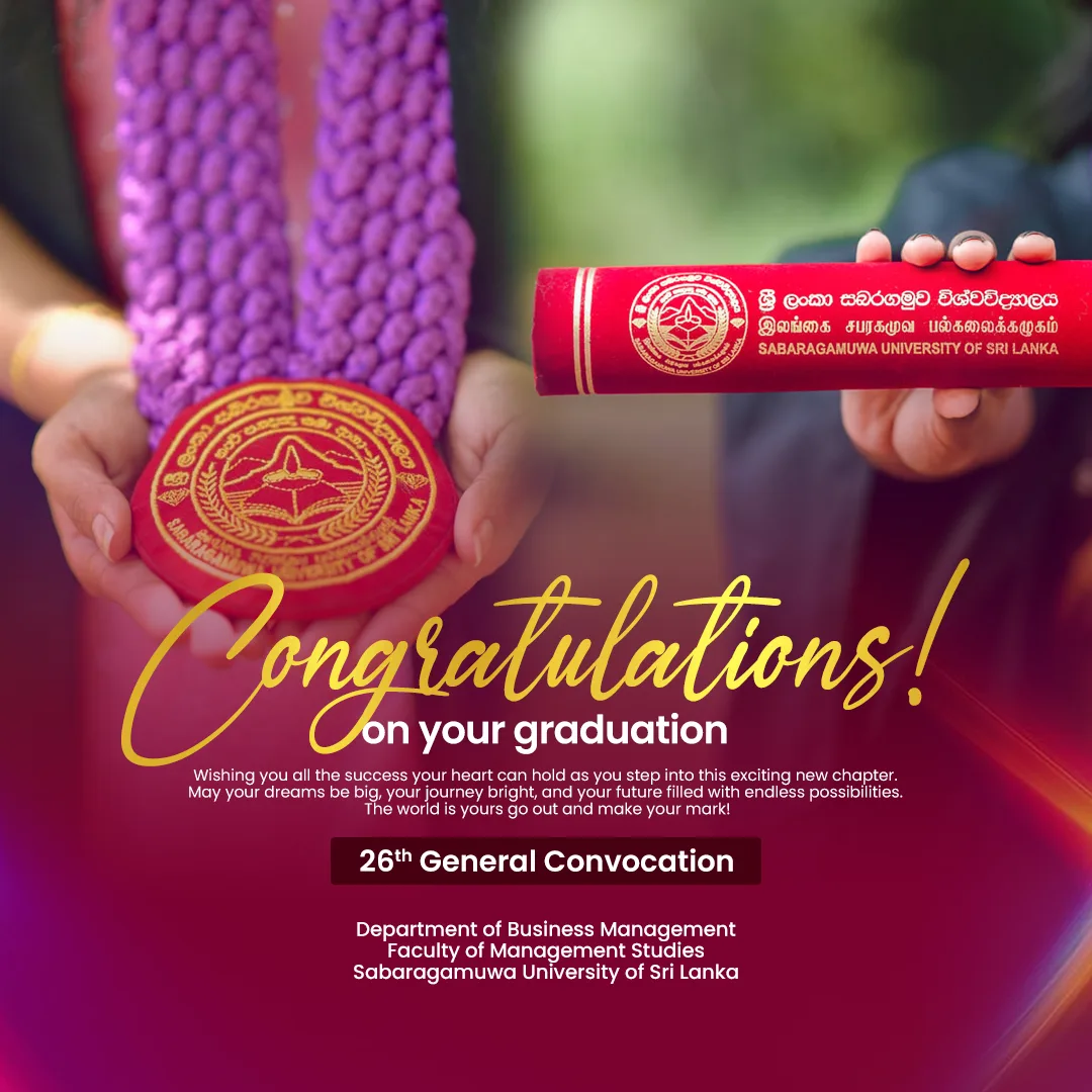 Congratulation Flyer for 18/19 Batch, flyer for Sabra BM - Department of Business Management