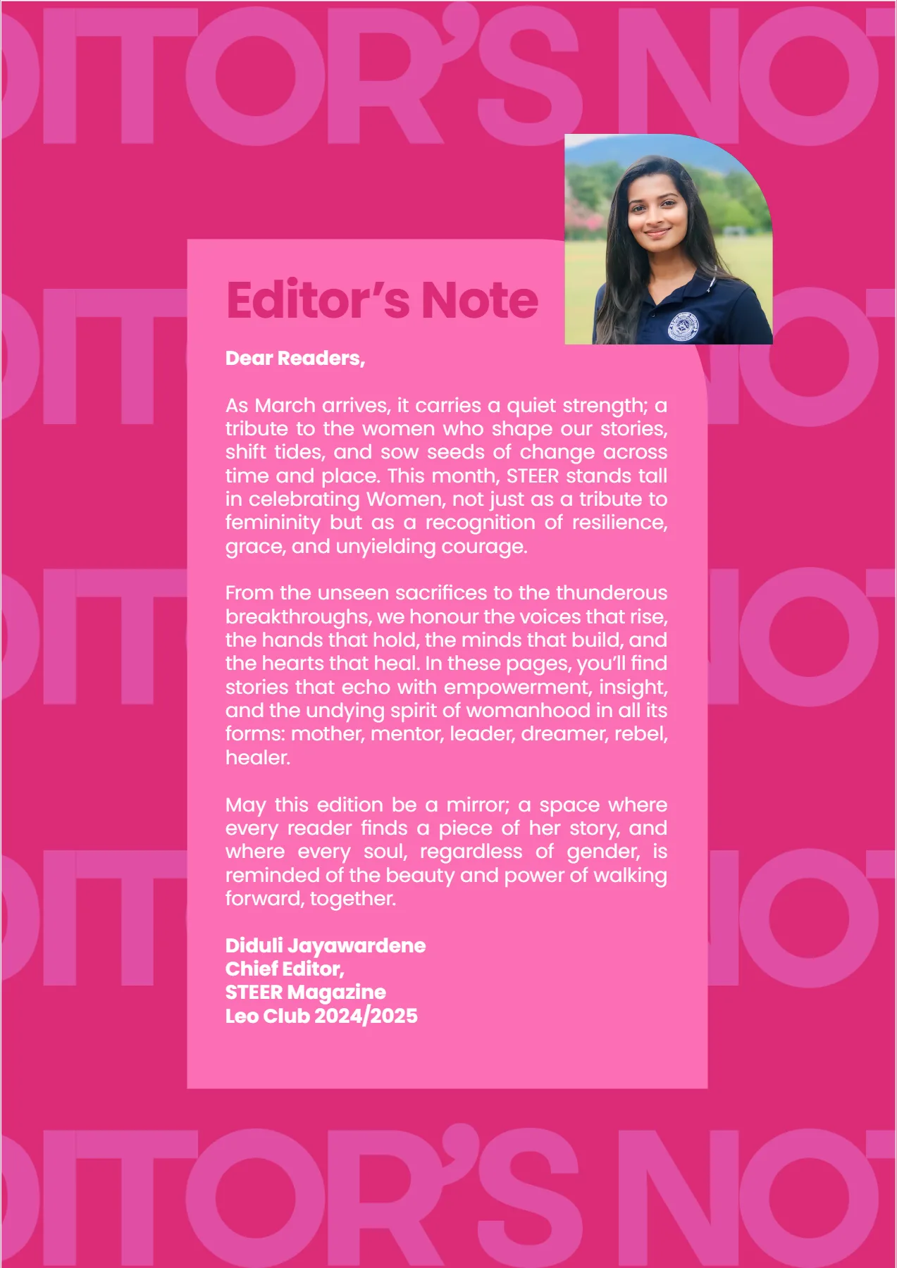 Page 2 of STEER Magazine - March 2025